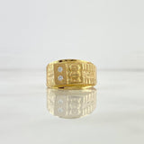 Anillo Quimbaya 3.05gr / T11 1/4 / Circones Blancos Oro Amarillo