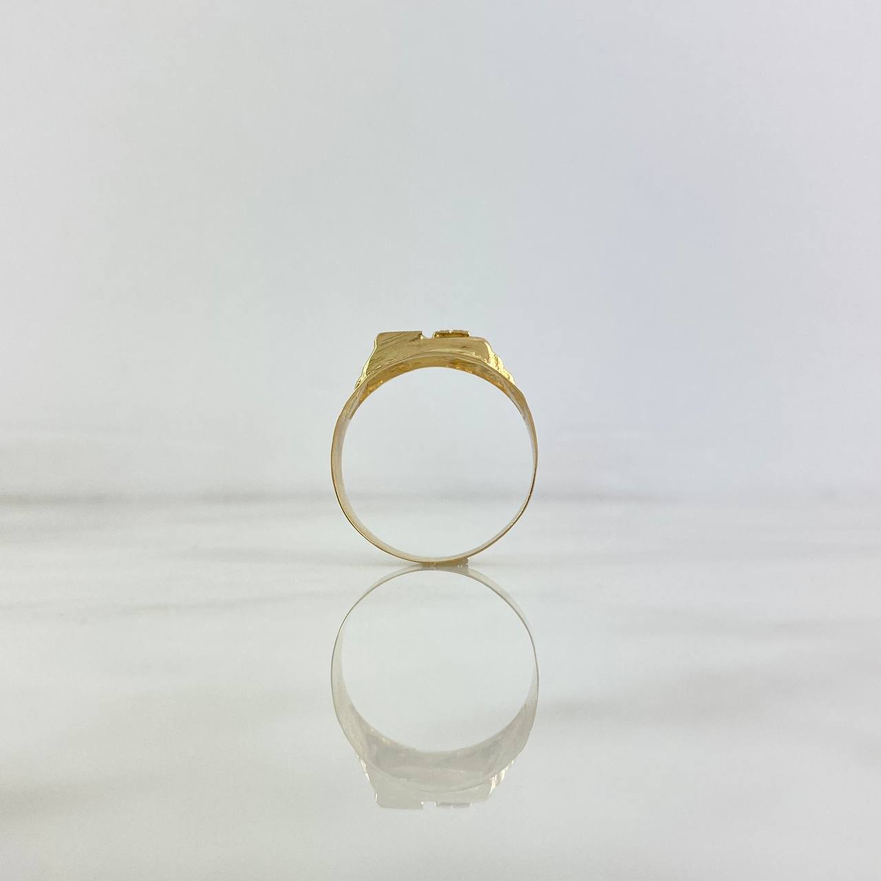 Anillo Quimbaya 3.05gr / T11 1/4 / Circones Blancos Oro Amarillo