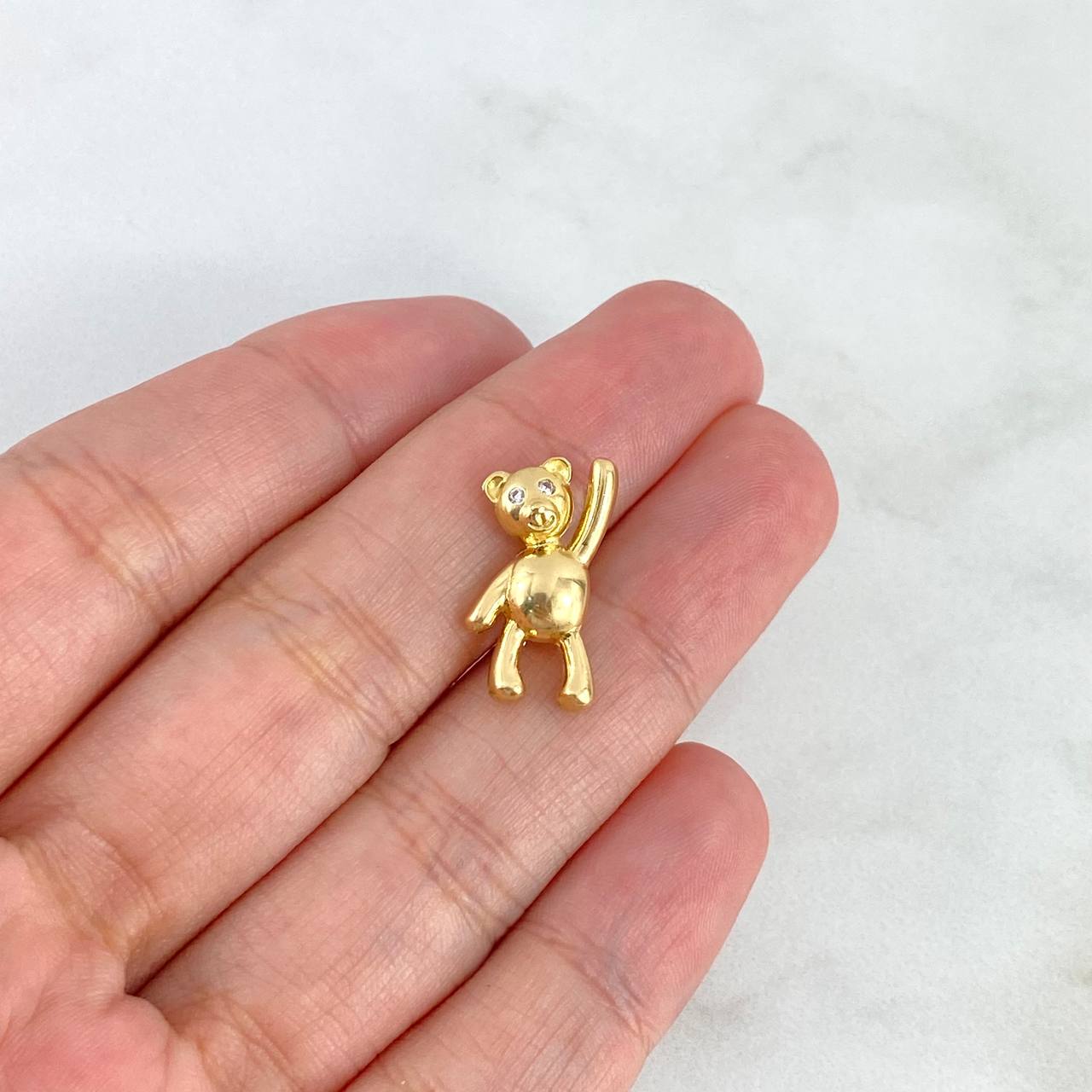 Dije Oso 2.15gr / 1.8cm / Circones Blancos Oro Amarillo