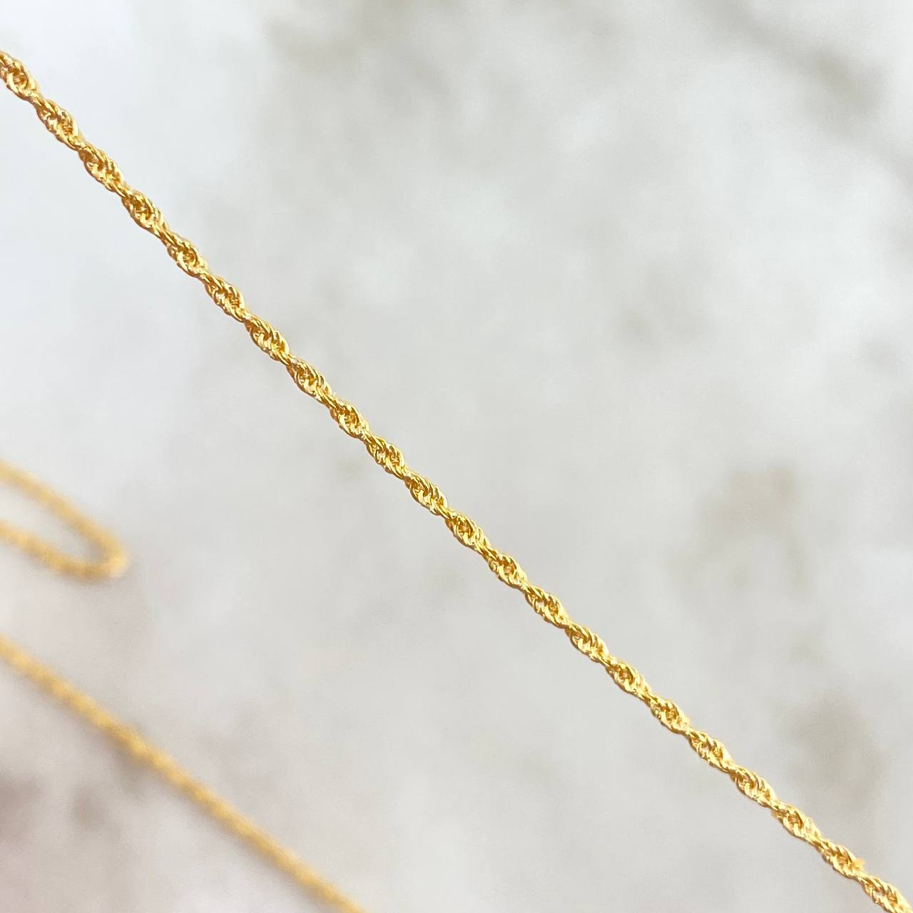 Cadena Lazo 0.95gr / 50cm + Dije Corazon Punteado 0.25gr / 1.3cm Oro Amarillo (Oferta)