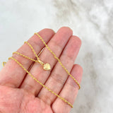 Cadena Lazo 0.95gr / 50cm + Dije Corazon Punteado 0.25gr / 1.3cm Oro Amarillo (Oferta)