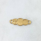 Herraje Nube Cruz 0.6gr / 2.2cm / Bordes Punteados Oro Amarillo