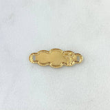 Herraje Nube Cruz 0.6gr / 2.2cm / Bordes Punteados Oro Amarillo