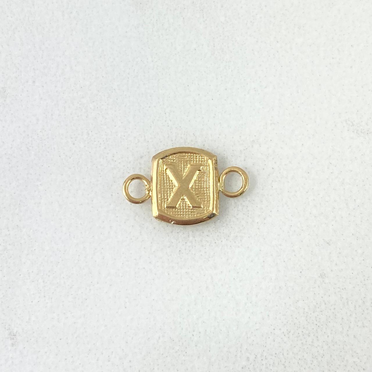Herraje Letra X 0.3gr / 1.3cm / Marco Cuadrado Oro Amarillo