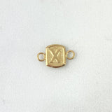 Herraje Letra X 0.3gr / 1.3cm / Marco Cuadrado Oro Amarillo