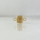 Herraje Letra X 0.3gr / 1.3cm / Marco Cuadrado Oro Amarillo