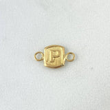 Herraje Letra P 0.4gr / 1.3cm / Marco Cuadrado Oro Amarillo