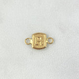 Herraje Letra R 0.35gr / 1.3cm / Marco Cuadrado Oro Amarillo