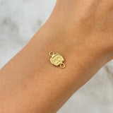 Herraje Letra R 0.35gr / 1.3cm / Marco Cuadrado Oro Amarillo