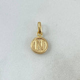 Dije Letra N 0.4gr / 1.5cm / Circular Texturizado Oro Amarillo ©