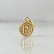 Dije Letra P 0.35gr / 1.5cm / Circulo Texturizado Oro Amarillo