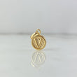 Dije Letra V 0.4gr / 1.5cm / Circulo Texturizado Oro Amarillo