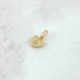 Dije Corazón Corona 0.35gr / 1.1cm / Circones Blancos Oro Amarillo 18K ©