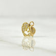 Dije Corazón Corona 0.35gr / 1.1cm / Circones Blancos Oro Amarillo 18K ©