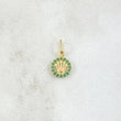 Dije Corona RX 0.35gr / 1.3cm / Circulo - Circones Verdes Oro Amarillo 18K