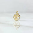 Dije Circulo Corona RX 0.35gr / 1.3cm / Circones Blancos Oro Amarillo 18K