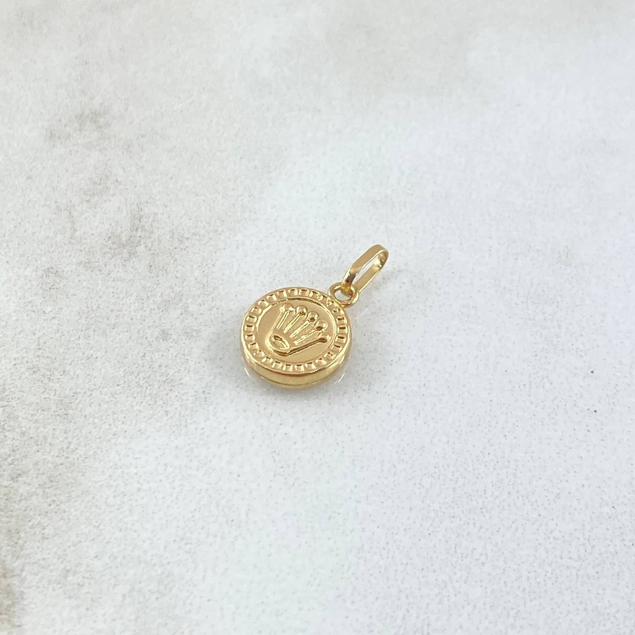 Dije Corona RX Tambor 0.3gr / 1.4cm / Liso Oro Amarillo 18K ©