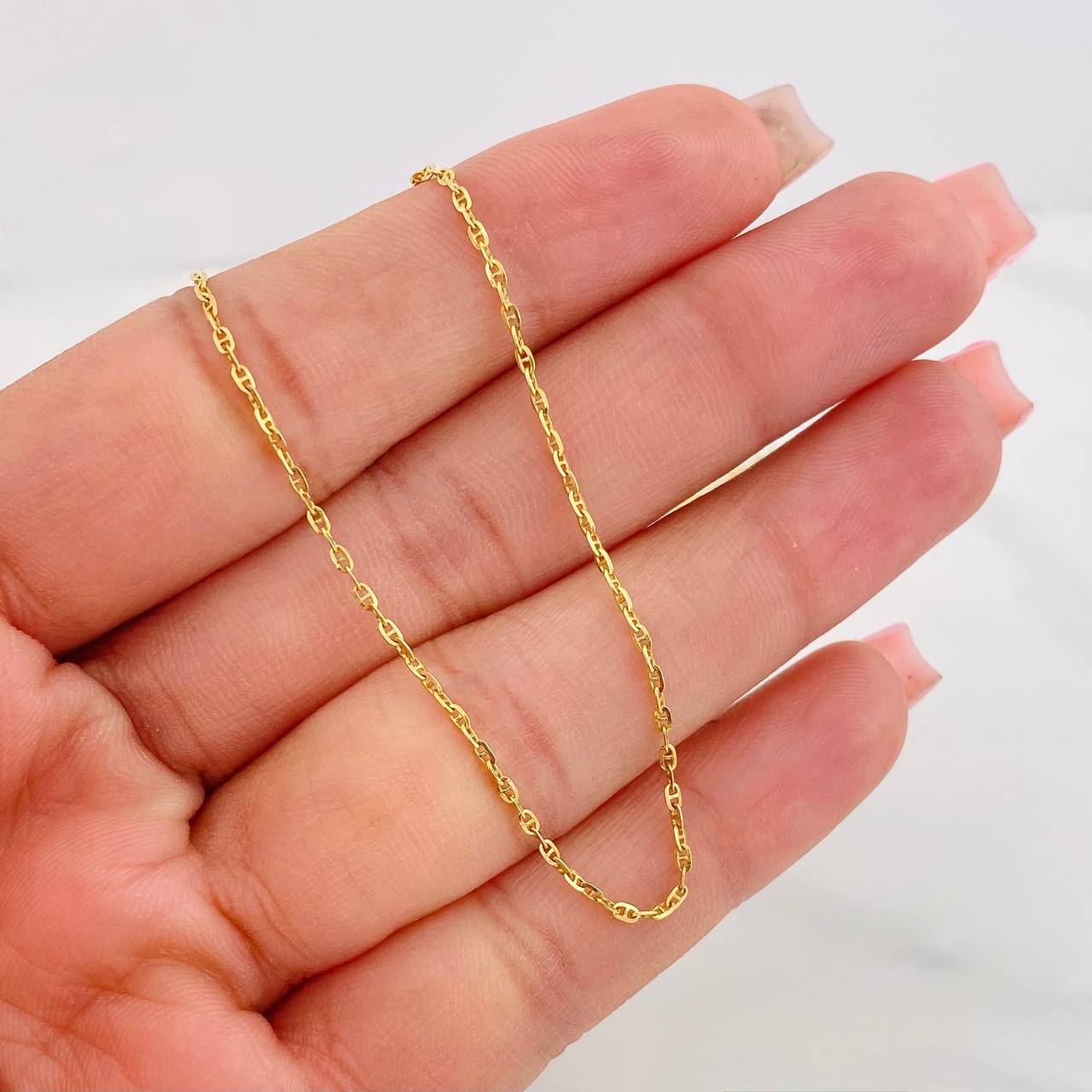 Cadena Marinera 2.35g / 50cm / 1.54mm Oro Amarillo 18K