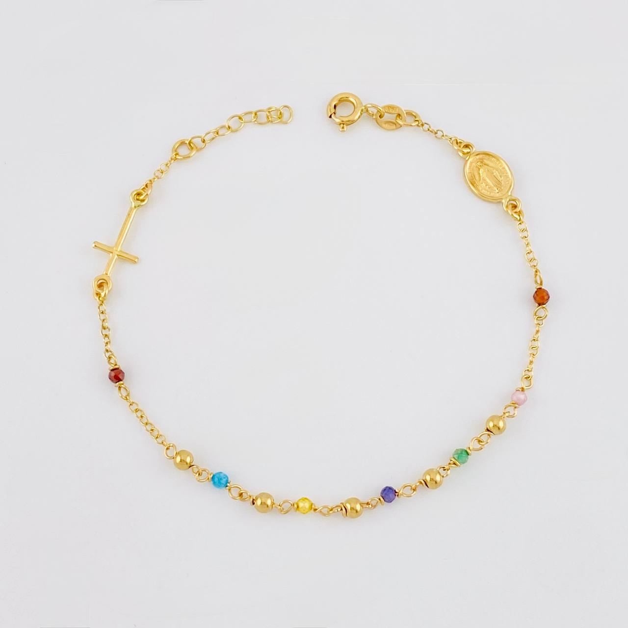 Pulso Modulable Denario Virgen Milagrosa 2g / 17.9cm - 16cm / 2.6mm Oro Amarillo 18K