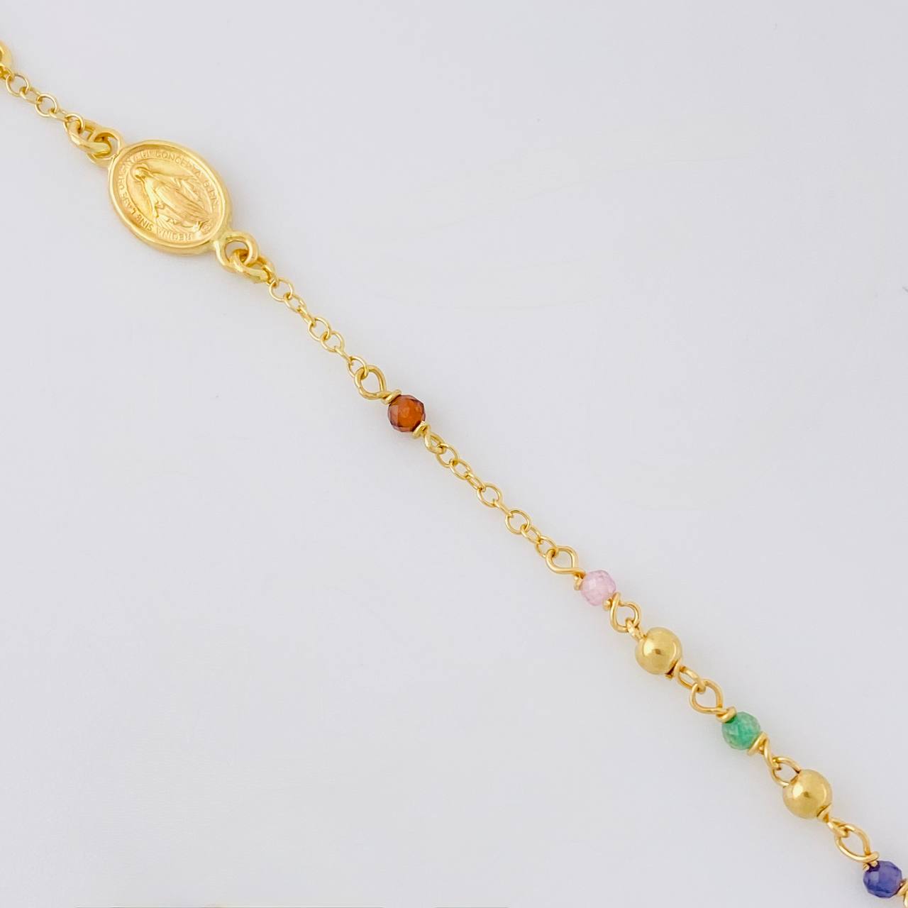 Pulso Modulable Denario Virgen Milagrosa 2g / 17.9cm - 16cm / 2.6mm Oro Amarillo 18K