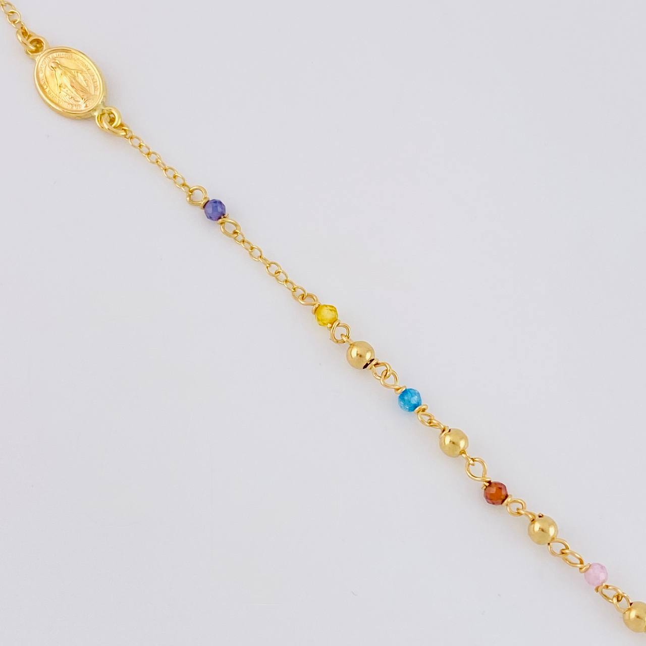 Pulso Modulable Denario Virgen Milagrosa 2g / 17.9cm - 16cm / 2.6mm Oro Amarillo 18K