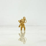 Dije Oso Corazon 1.95gr / 2.3cm / Circon Verde Negro Oro Amarillo