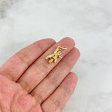 Dije Oso Corazon 1.95gr / 2.3cm / Circon Verde Negro Oro Amarillo