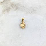 Dije Virgen Milagrosa 0.6gr / 1.7cm / Circones Blancos Oro Amarillo ©