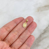 Dije Virgen Milagrosa 0.6gr / 1.7cm / Circones Blancos Oro Amarillo ©