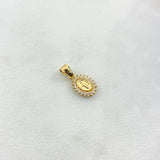 Dije Virgen Milagrosa 0.6gr / 1.7cm / Circones Blancos Oro Amarillo ©
