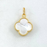 Dije Trébol Blanco 1.6gr / 2.2cm / Oro Amarillo Nac.Esp. 18K