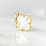 Dije Trébol Blanco 1.6gr / 2.2cm / Oro Amarillo Nac.Esp. 18K