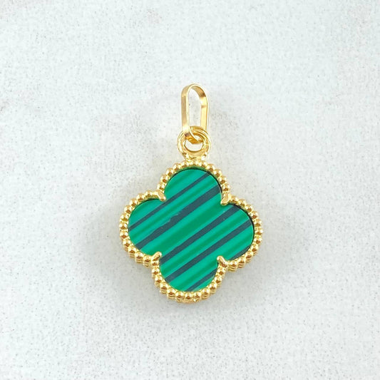 Dije Trebol Verde 1.8gr / 2.2cm / Oro Amarillo Nac.Esp. 18K