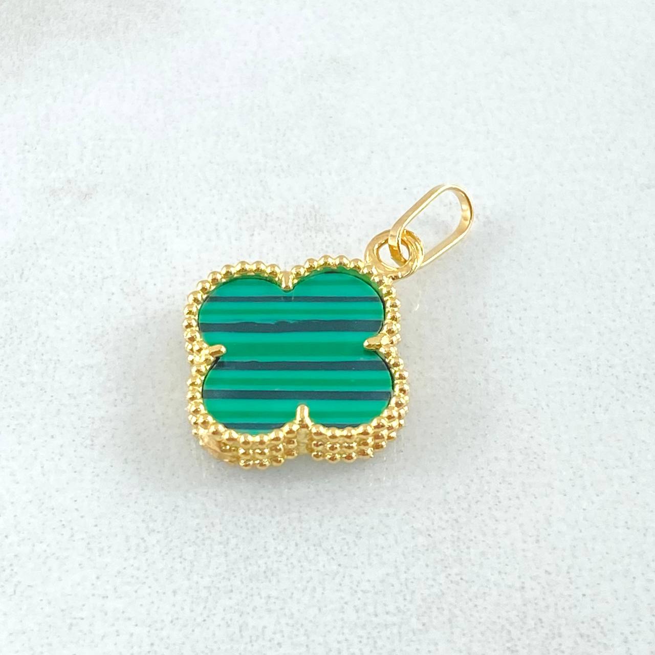 Dije Trebol Verde 1.8gr / 2.2cm / Oro Amarillo Nac.Esp. 18K