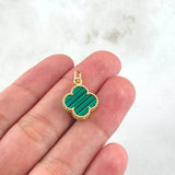 Dije Trebol Verde 1.8gr / 2.2cm / Oro Amarillo Nac.Esp. 18K