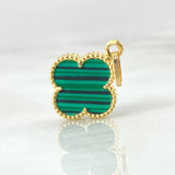 Dije Trébol Verde 1.15gr / 1.8cm / Oro Amarillo Nac.Esp. 18K