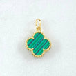 Dije Trébol Verde 1.15gr / 1.8cm / Oro Amarillo Nac.Esp. 18K
