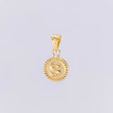 Dije Mate Letra S Bordeado 0.4g / 1.5cm Oro Amarillo 18K