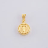 Dije Mate Letra T Bordeado 0.4g / 1.5cm Oro Amarillo 18K