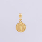 Dije Mate Letra T Bordeado 0.4g / 1.5cm Oro Amarillo 18K