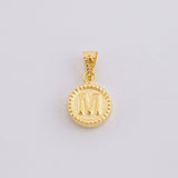 Dije Mate Letra M Bordeado 0.4g / 1.5cm Oro Amarillo 18K