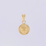 Dije Mate Letra M Bordeado 0.4g / 1.5cm Oro Amarillo 18K
