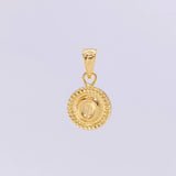 Dije Mate Letra o Bordeado 0.4g / 1.5cm Oro Amarillo 18K