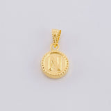 Dije Mate Letra N Bordeado 0.45g / 1.5cm Oro Amarillo 18K