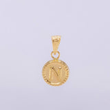 Dije Mate Letra N Bordeado 0.45g / 1.5cm Oro Amarillo 18K
