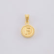 Dije Mate Letra F Bordeado 0.45g / 1.5cm Oro Amarillo 18K