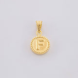 Dije Mate Letra F Bordeado 0.45g / 1.5cm Oro Amarillo 18K