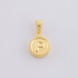 Dije Mate Letra P Bordeado 0.4g / 1.5cm Oro Amarillo 18K