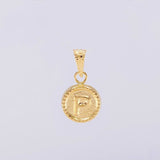 Dije Mate Letra P Bordeado 0.4g / 1.5cm Oro Amarillo 18K