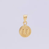 Dije Mate Letra u Bordeado 0.45g / 1.5cm Oro Amarillo 18K